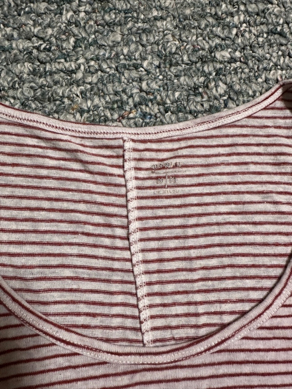 🛍️ 2 for $10 Linen Blend Red Striped Scoop Neck Tank Top - Picture 3 of 4